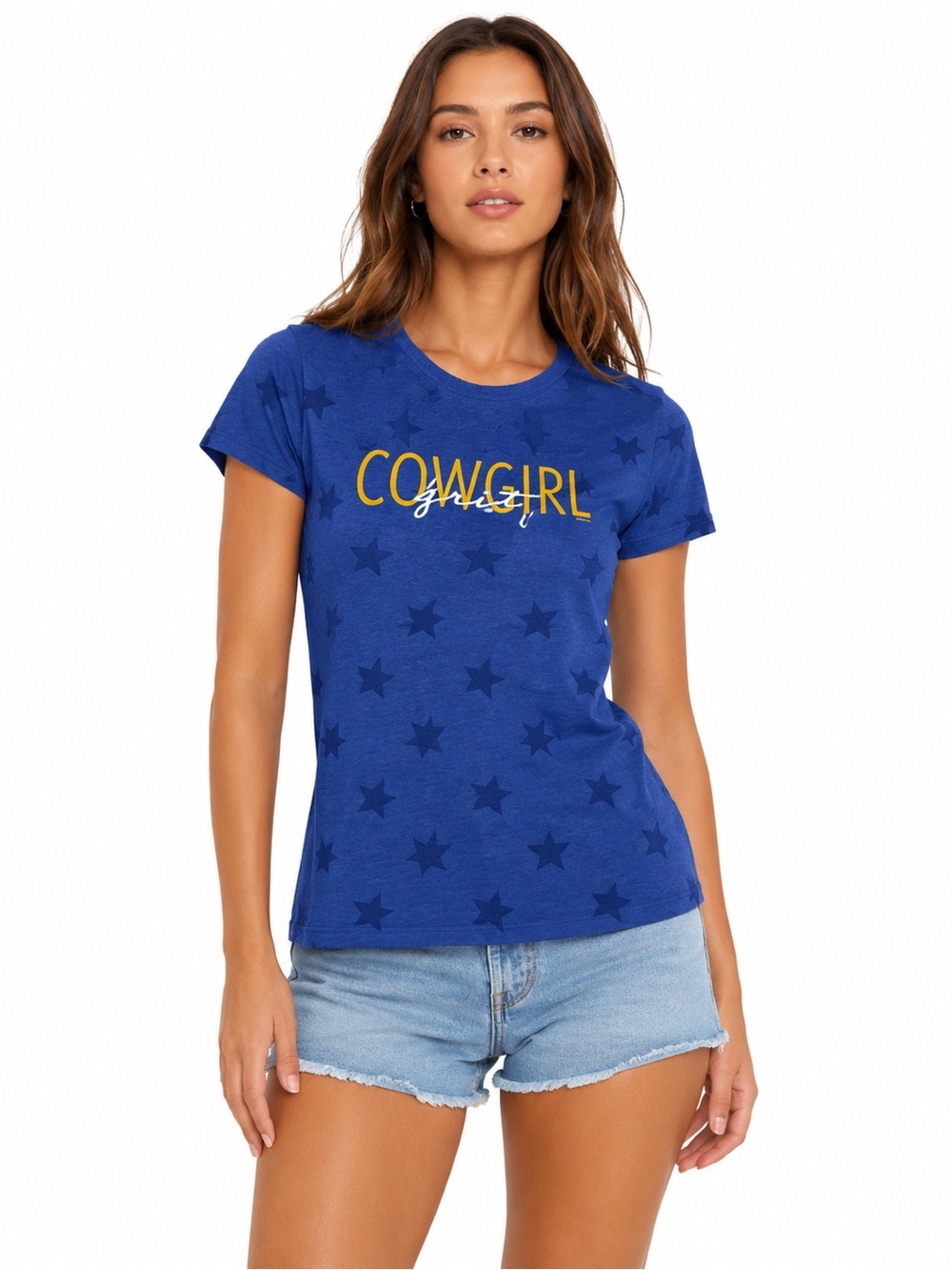 Cowgirl Graphic Tee in Royal Blue